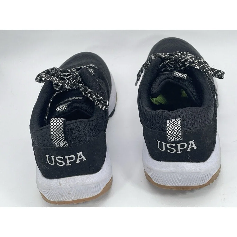 U.S. Polo Assn USPA Men’s Athletic Sneakers Black White Lace Up Shoes Size 8 - Picture 4 of 6